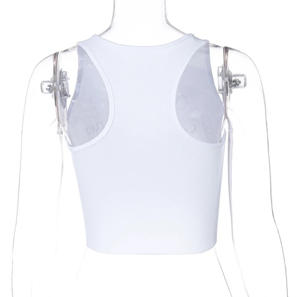 “High maintcnanee” jeweled cropped white tee - Picture 2 of 4